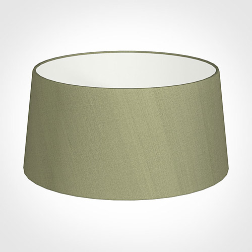 45cm Wide French Drum Shade in Pale Green Faux Silk
