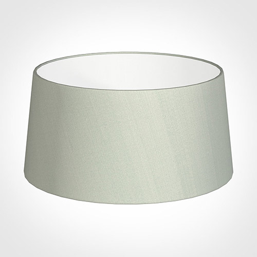 45cm Wide French Drum Shade in Soft Grey Faux Silk