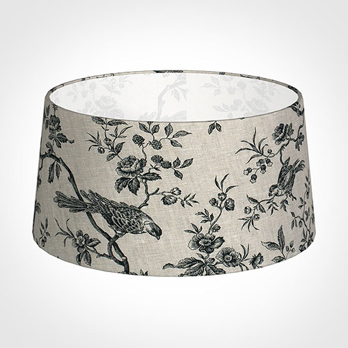 45cm Wide French Drum in Black Isabelle Linen