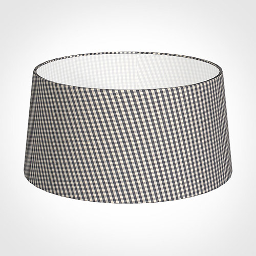 45cm Wide French Drum Shade in Grey Longford Gingham