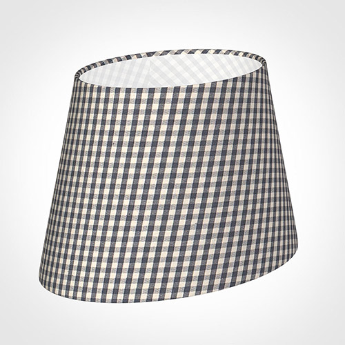25cm Sloped Oval Shade in Grey Longford Gingham