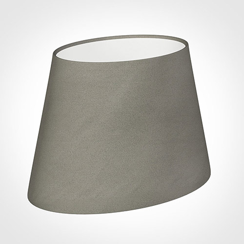 25cm Sloped Oval Shade in Pewter Satin