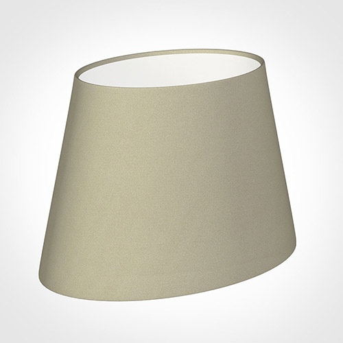 25cm Sloped Oval Shade in Pale Smoke Satin
