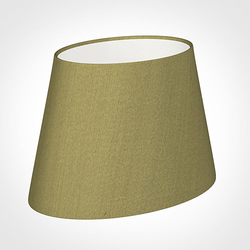 25cm Sloped Oval Shade in Antique Gold Silk