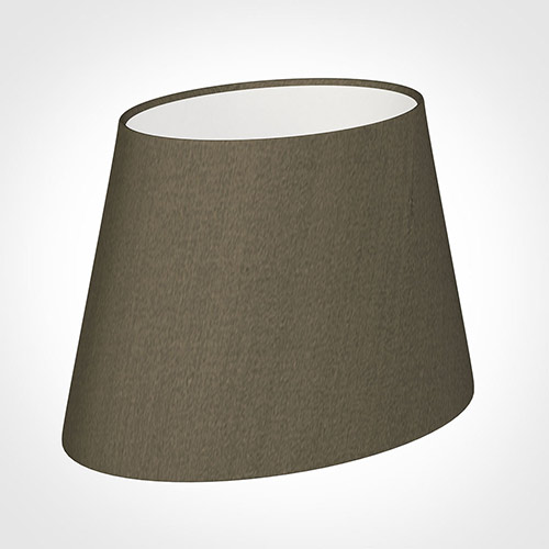 25cm Sloped Oval Shade in Bronze Brown Silk