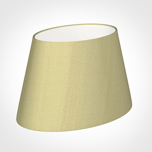 30cm Sloped Oval Shade in Wheat Faux Silk