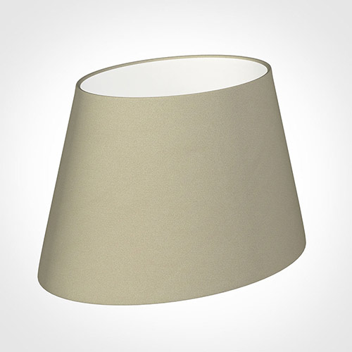 30cm Sloped Oval Shade in Pale Smoke Satin