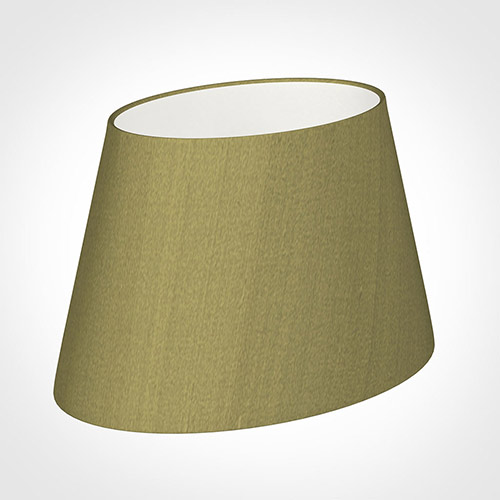 30cm Sloped Oval Shade in Antique Gold Silk