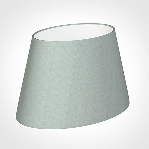 30cm Sloped Oval Shade in French Grey Silk