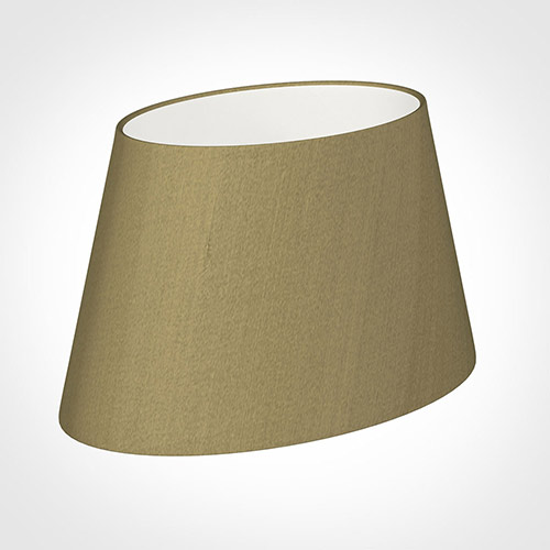 35cm Sloped Oval Shade in Dull Gold Faux Silk