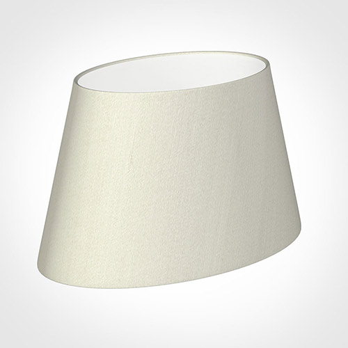 35cm Sloped Oval Shade in Pearl Faux Silk