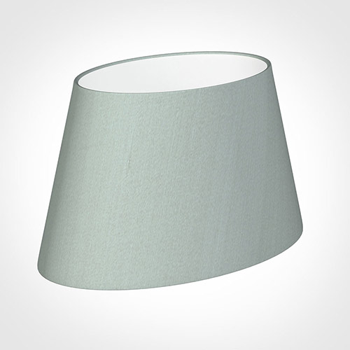 35cm Sloped Oval Shade in French Grey Silk