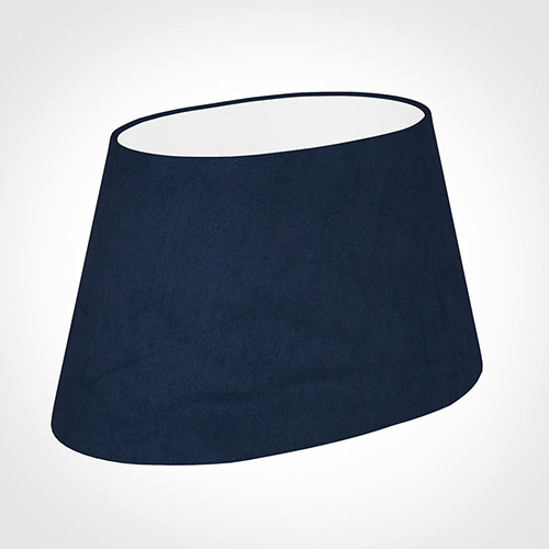 40cm Sloped Oval Shade in Navy Blue Hunstanton Velvet