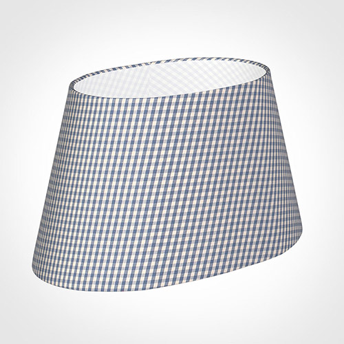 40cm Sloped Oval Shade in Blue Longford Gingham