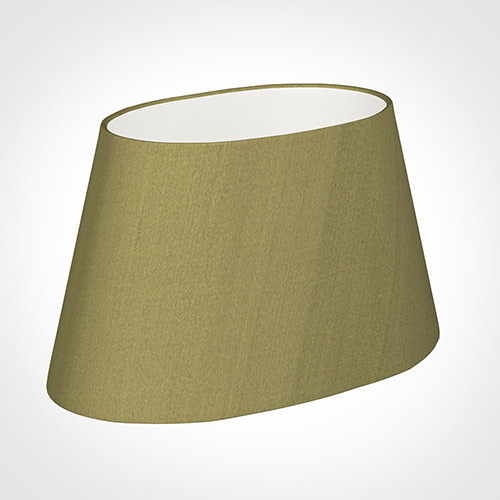 40cm Sloped Oval Shade in Antique Gold Silk