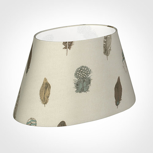 45cm Sloped Oval Shade in Stone Featherdown
