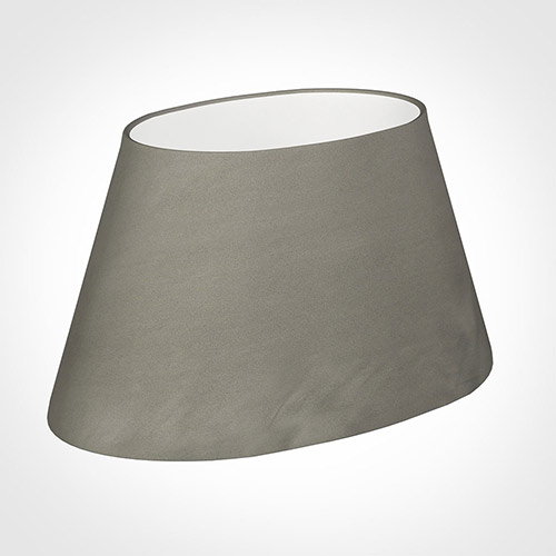 45cm Sloped Oval Shade in Pewter Satin