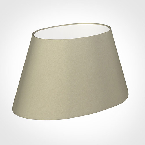 45cm Sloped Oval Shade in Pale Smoke Satin