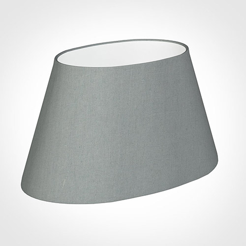 45cm Sloped Oval Shade in Blue Waterford Linen