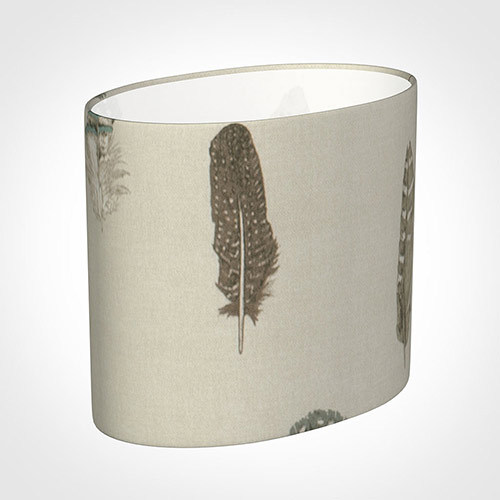 20cm Straight Oval Shade in Stone Featherdown