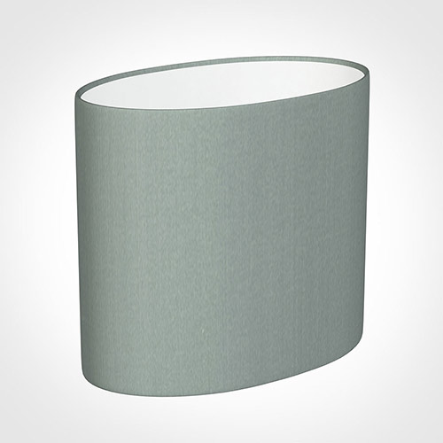 20cm Straight Oval Shade in Aquamarine Faux Silk