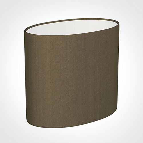 20cm Straight Oval Shade in Bronze Faux Silk