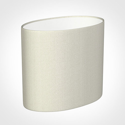 20cm Straight Oval Shade in Pearl Faux Silk