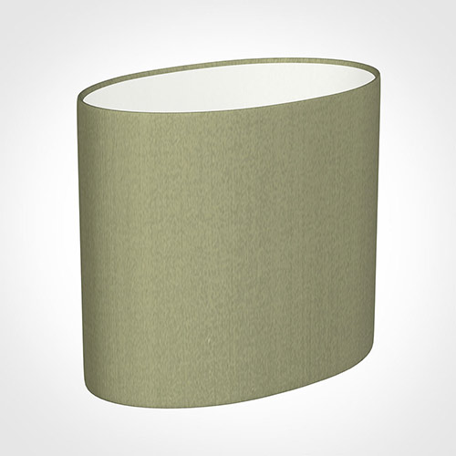 20cm Straight Oval Shade in Pale Green Faux Silk