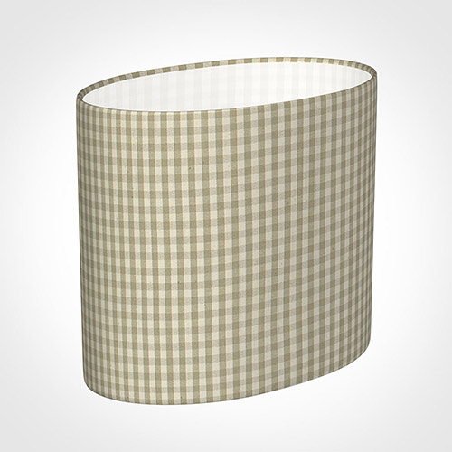 20cm Straight Oval Shade in Natural Longford Gingham