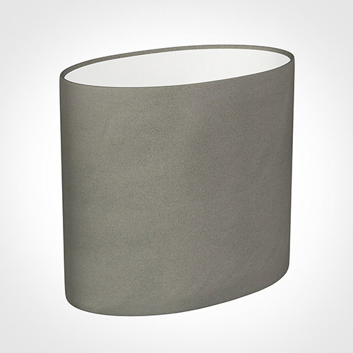 20cm Straight Oval Shade in Pewter Satin