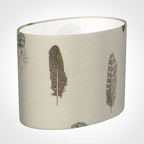 25cm Straight Oval Shade in Stone Featherdown