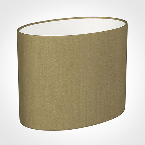 25cm Straight Oval Shade in Dull Gold Faux Silk