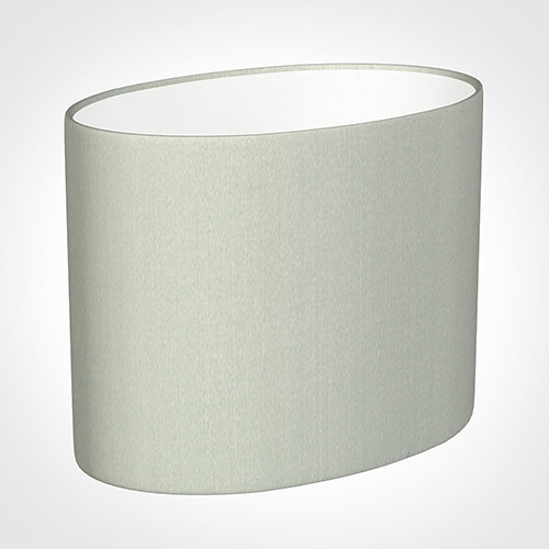 25cm Straight Oval Shade in Soft Grey Faux Silk