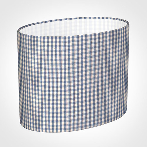 25cm Straight Oval Shade in Blue Longford Gingham