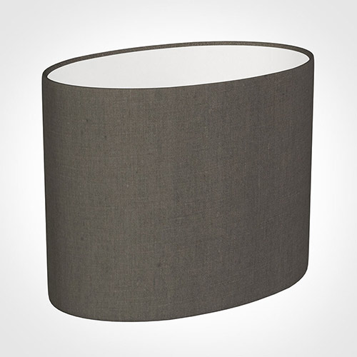 25cm Straight Oval Shade in Mouse Waterford Linen
