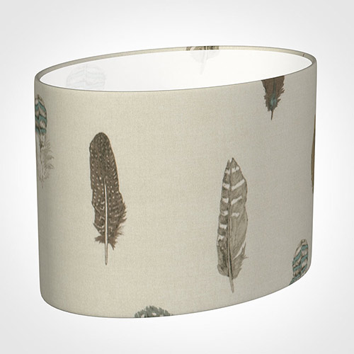 30cm Straight Oval Shade in Stone Featherdown