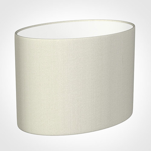 30cm Straight Oval Shade in Pearl Faux Silk