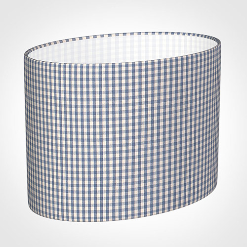 30cm Straight Oval Shade in Blue Longford Gingham