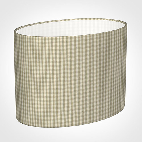 30cm Straight Oval Shade in Natural Longford Gingham