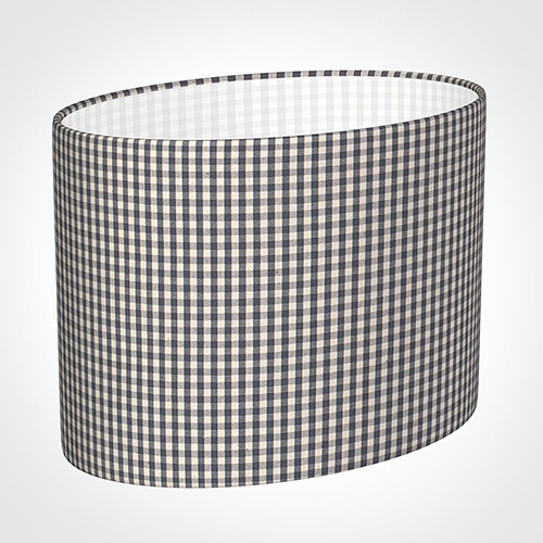 30cm Straight Oval Shade in Grey Longford Gingham