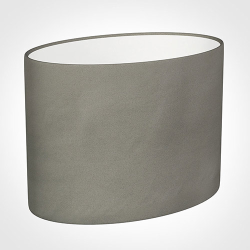 30cm Straight Oval Shade in Pewter Satin