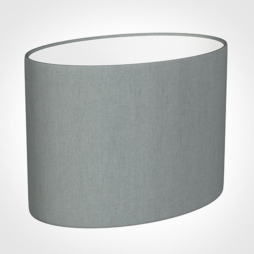 30cm Straight Oval Shade in Blue Waterford Linen