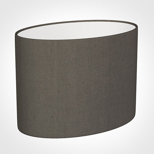 30cm Straight Oval Shade in Mouse Waterford Linen