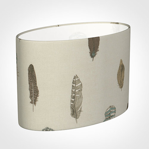 35cm Straight Oval Shade in Stone Featherdown