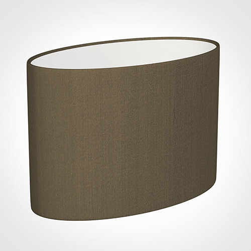 35cm Straight Oval Shade in Bronze Faux Silk