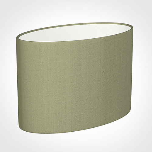 35cm Straight Oval Shade in Pale Green Faux Silk