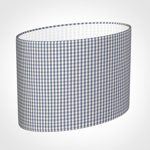 35cm Straight Oval Shade in Blue Longford Gingham