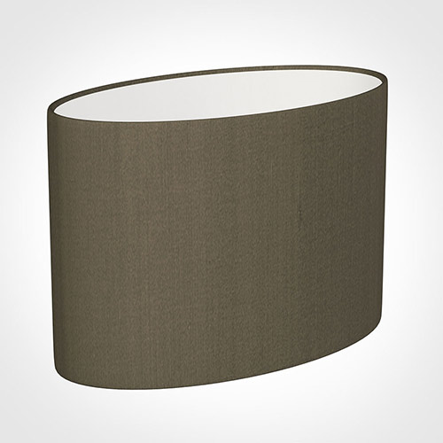 35cm Straight Oval Shade in Bronze Brown Silk