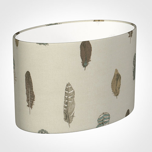 40cm Straight Oval Shade in Stone Featherdown
