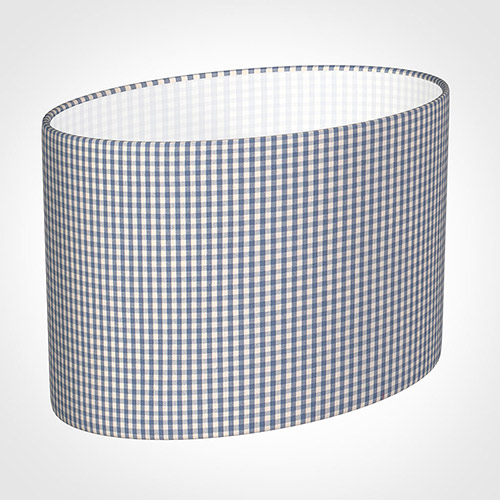 40cm Straight Oval Shade in Blue Longford Gingham